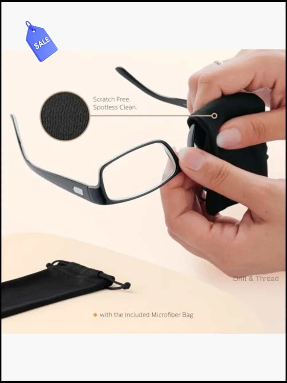 Rectangular Full Frame Reading Glasses with Spring Hinges